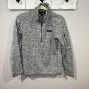 Patagonia Better Sweater 1/4 Zip Pullover Light Gray Women’s M EUC